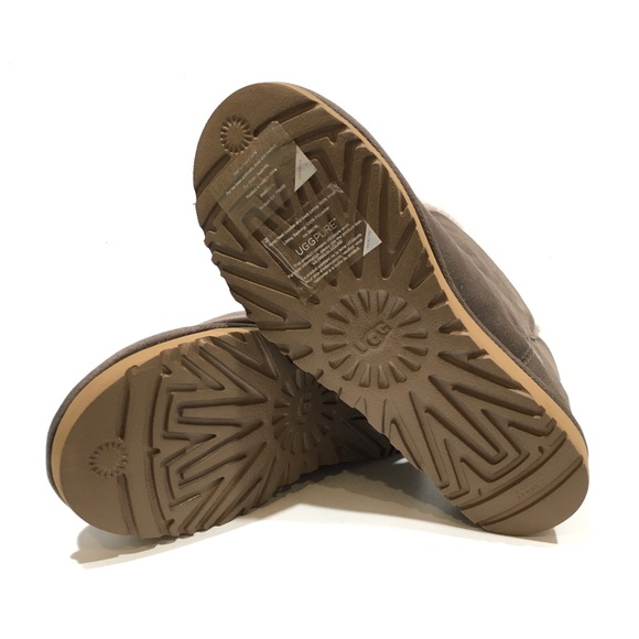 UGG CLASSIC MINI TWIST SUEDE / SHEEPSKIN ANKLE BOOTS -MOLE BROWN -US 10 - Picture 7 of 9